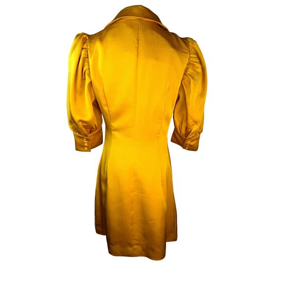 NWT Choosy Yellow/Gold Wrap Dress Size 2 Puff Sleeves & Button Cuffs - Picture 2 of 16